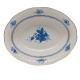 Chinese Bouquet Blue Oval Vegetable Dish 10"L X 8"W