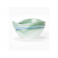 Alabaster Glass Aquamarine Cereal Bowl